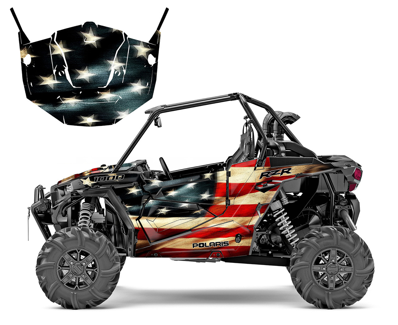 Polaris RZR 1000 custom graphics for 2014 - 2018 American Flag