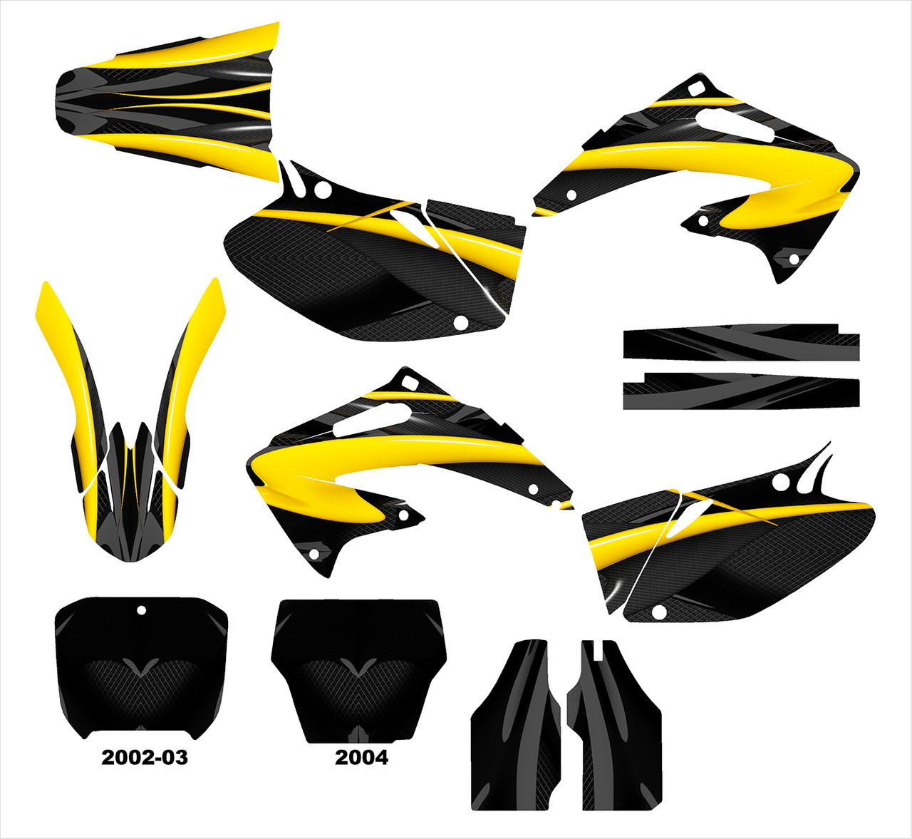 2004 Honda CRF450R yellow graphic wrap kit