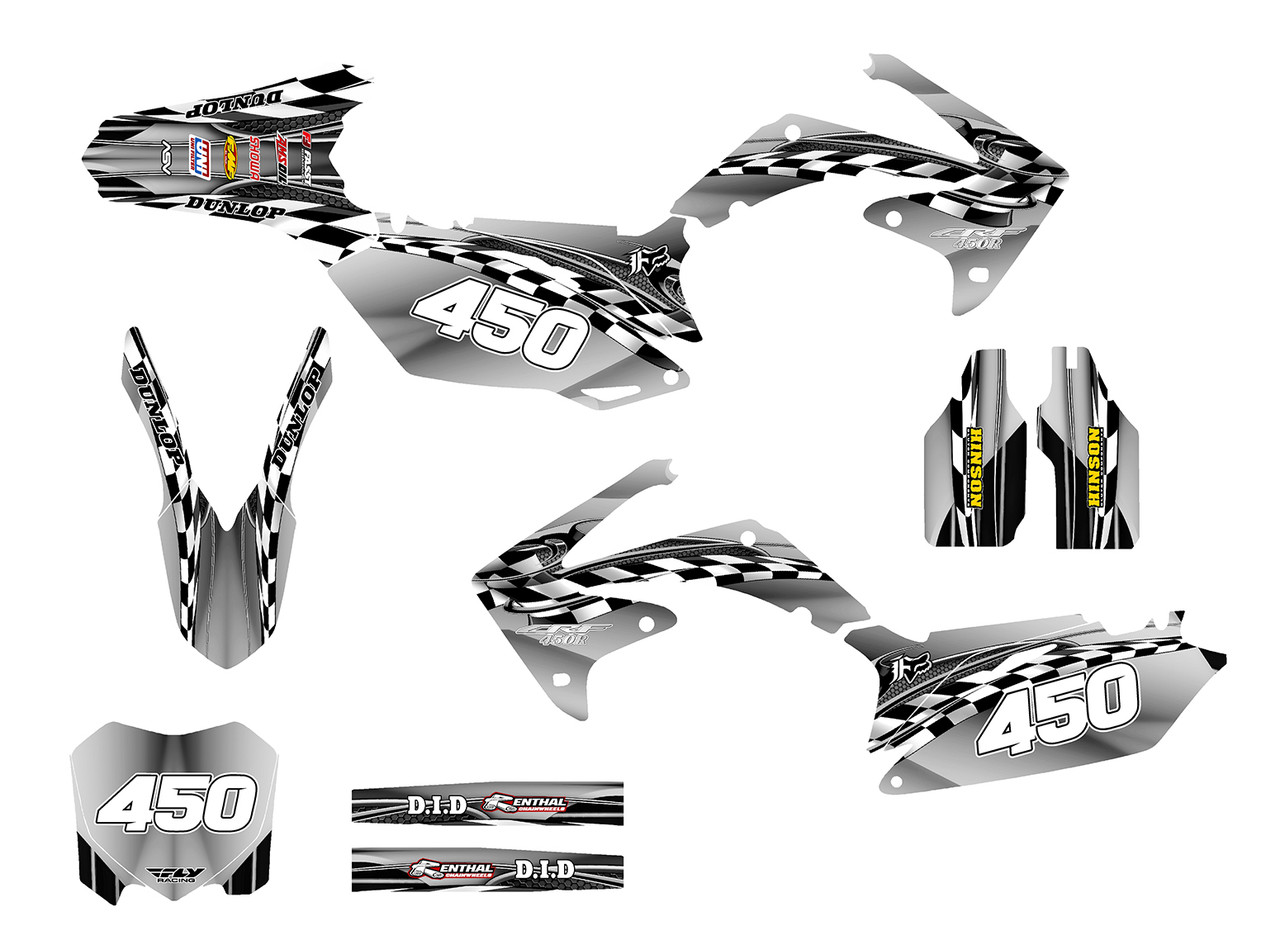CRF 450R 2009-2012 custom Graphics kit design 2500