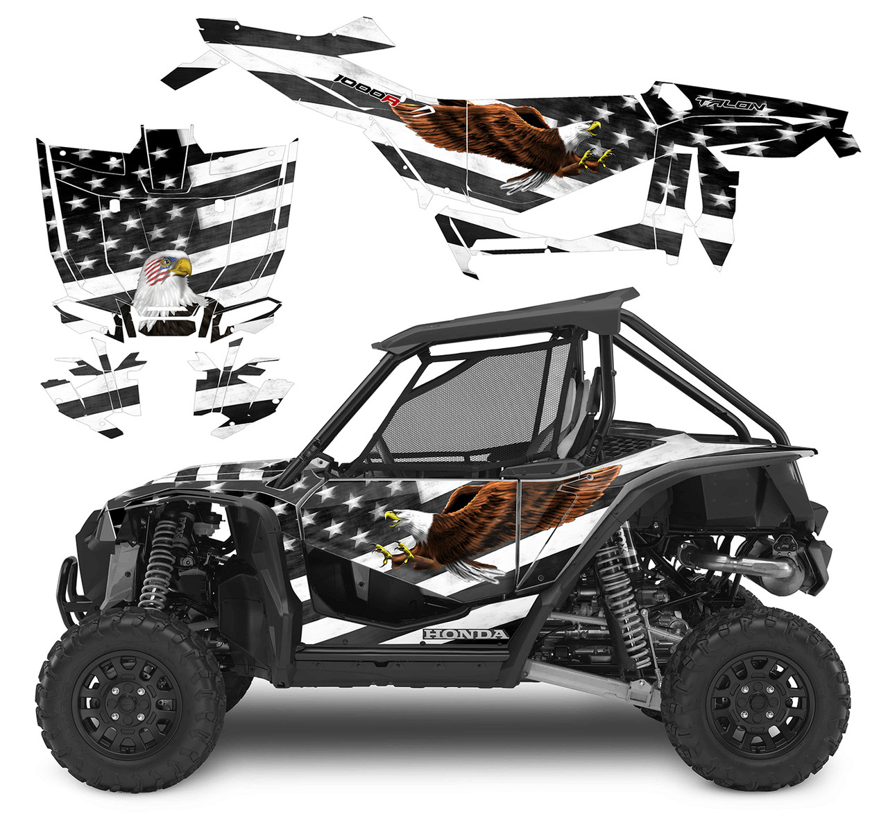 Honda Talon Side x Side wrap graphics kit with Bald Eagle