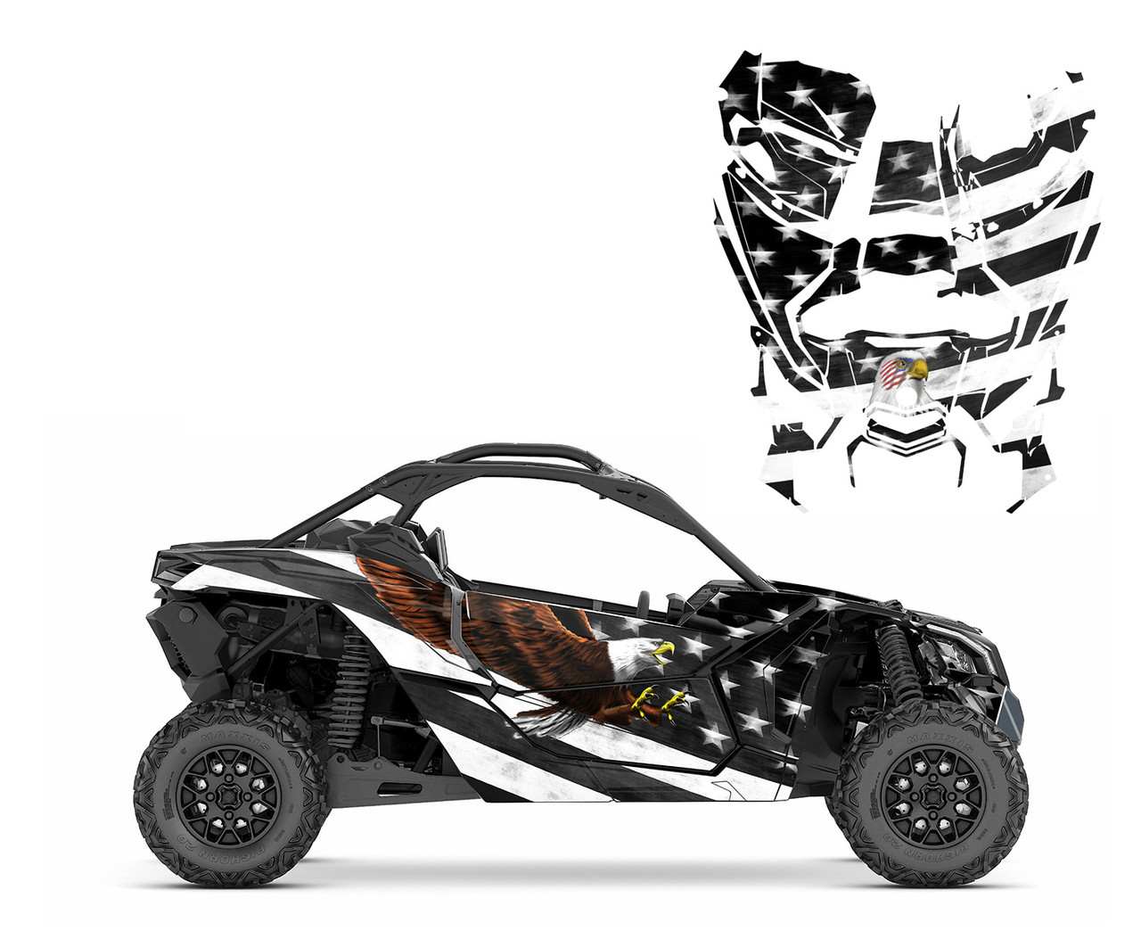 American Pride Bald Eagle wrap graphics kit for Can am X3