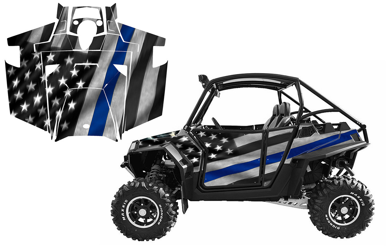 Thin Blue Line UTV wrap graphics for Polaris RZR900xp