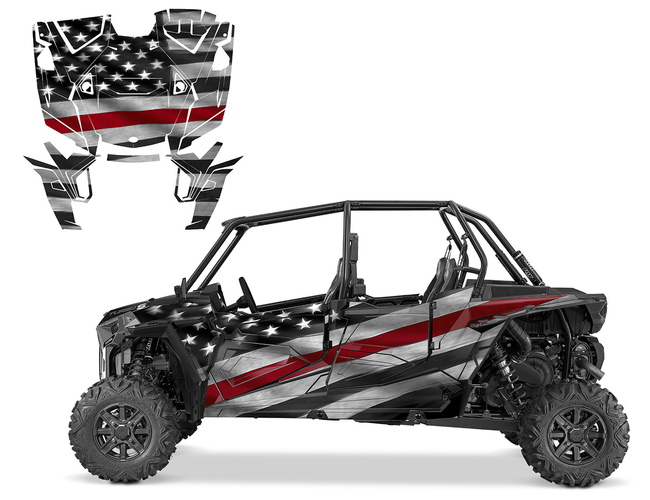 2019 2022 XP4 Turbo S graphic wrap kit Thin Blue and Red Line Flag