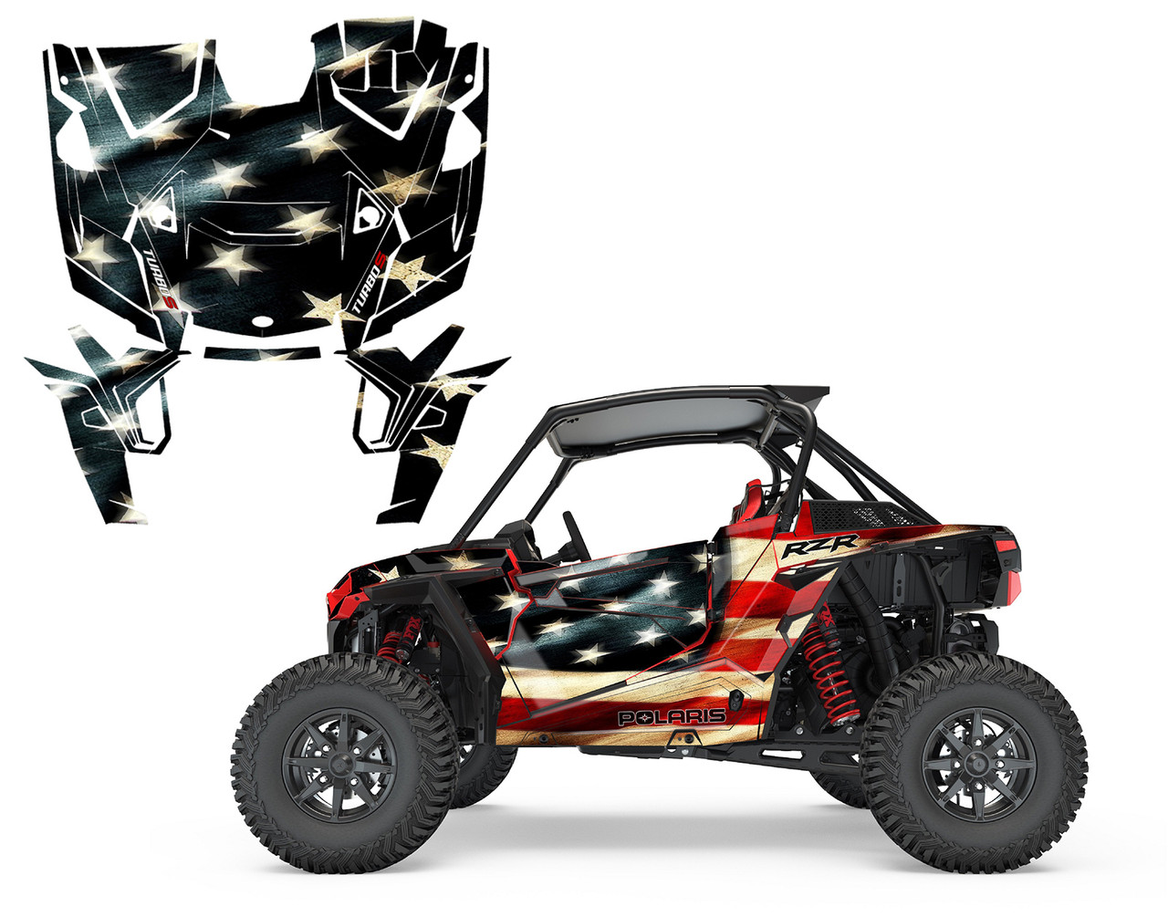 2019 - 2023 RZR-1000 Turbo S XP Tattered American Flag