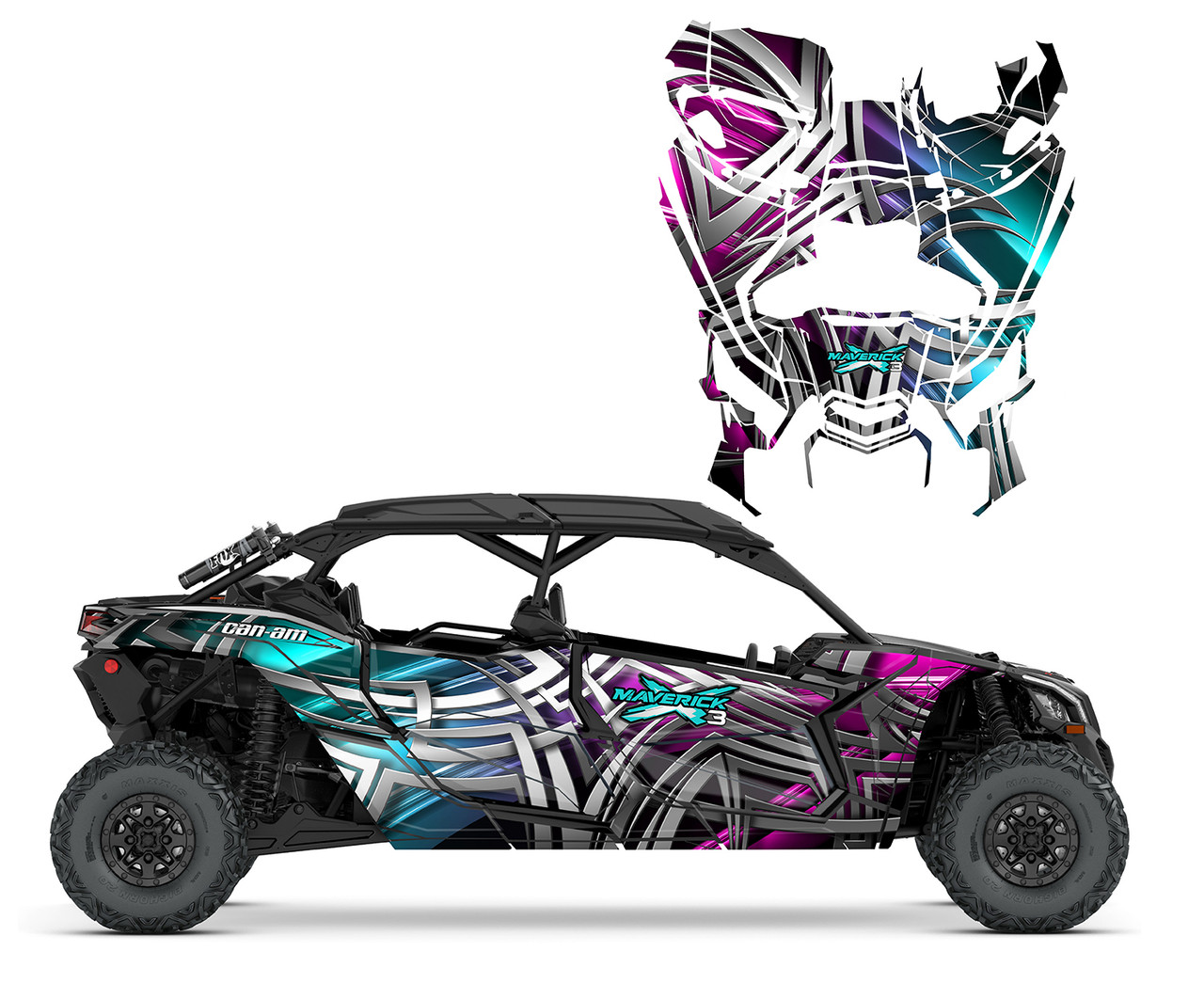 Can am X3 Max 4 seater graphics wrap kit design 1515