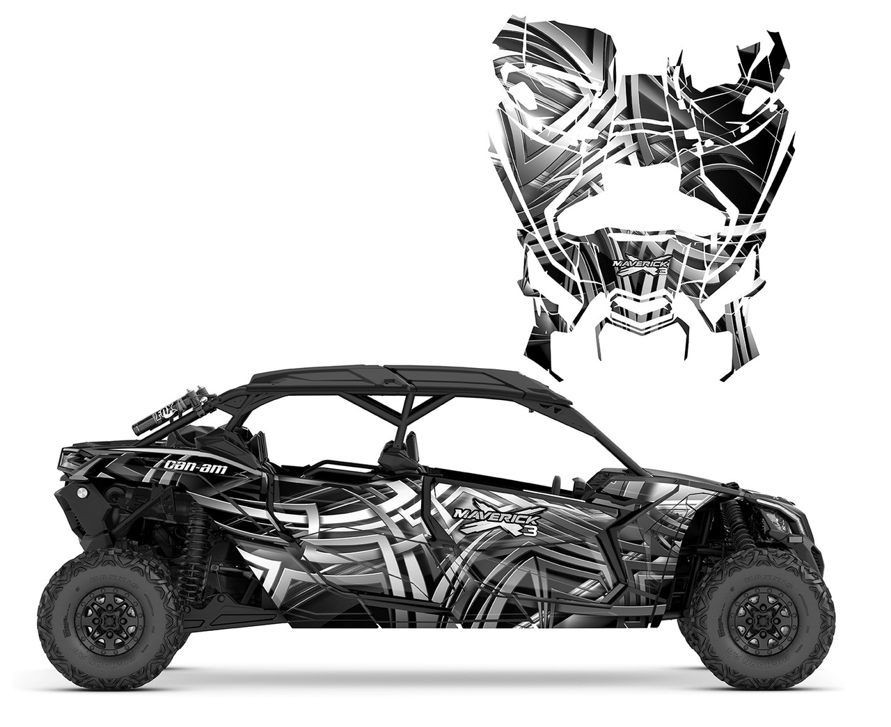 Can am X3 Max 4 seater graphics wrap kit design 1515