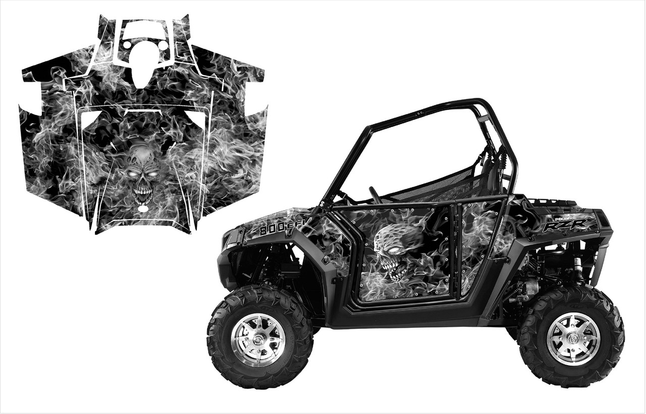 RZR 800 graphic kit with Flaming Zombie design