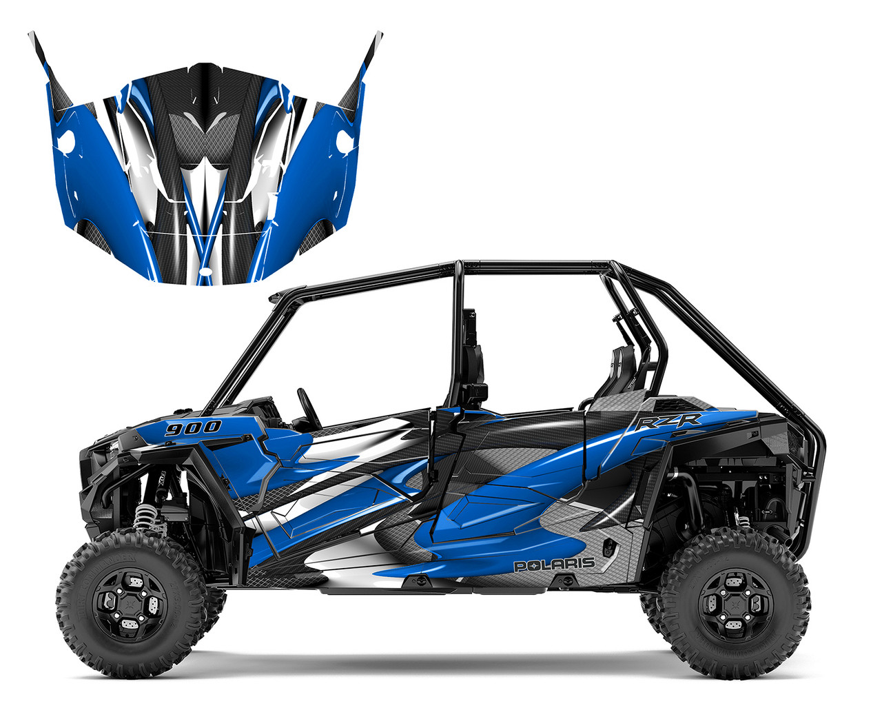 2015-2018 RZR 4XP 900 graphics decal kit design #1533 blue