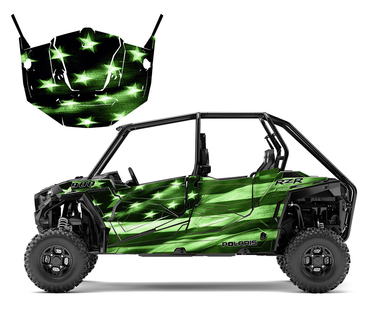 RZR4-900 XP 4-SEATER 2015-2018 Tattered US Flag