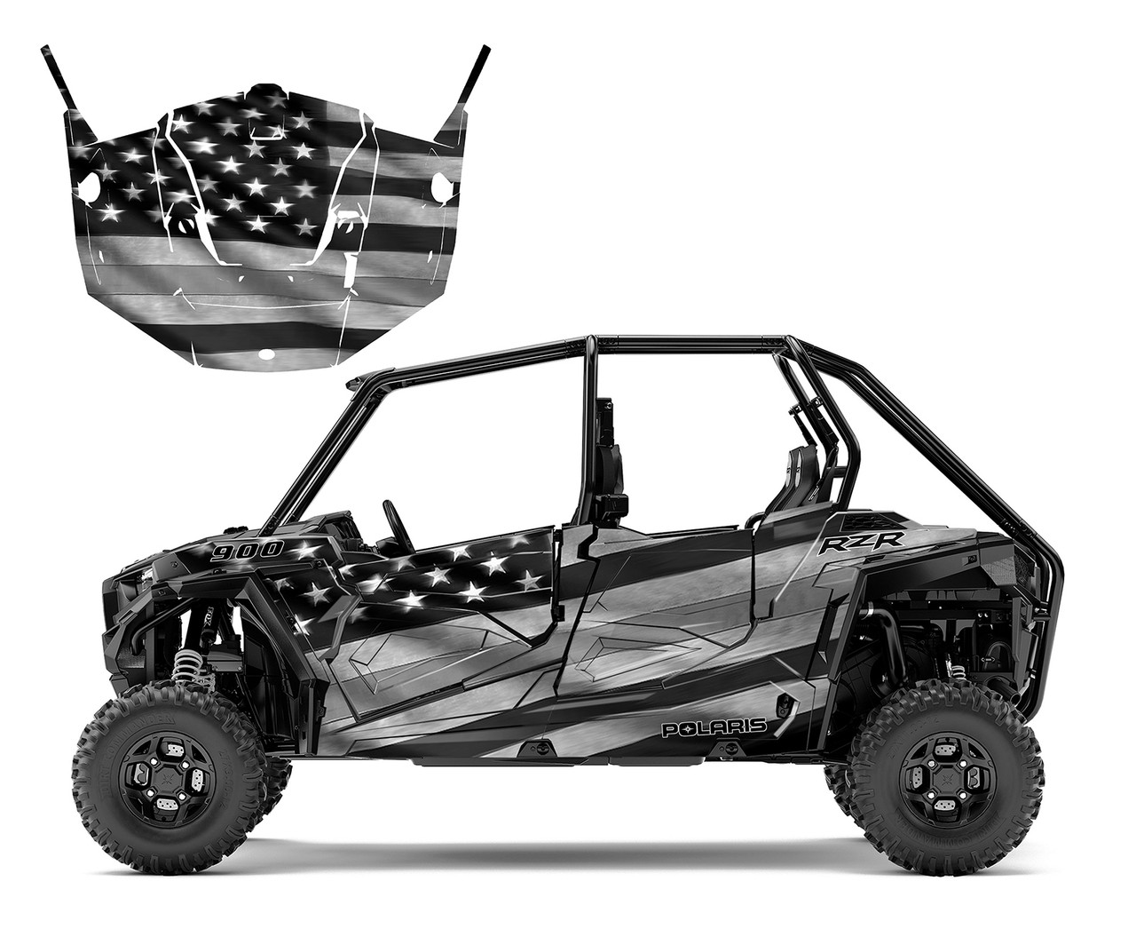RZR4-900 XP 4-SEATER 2015-2018 Thin Blue Red Line flag