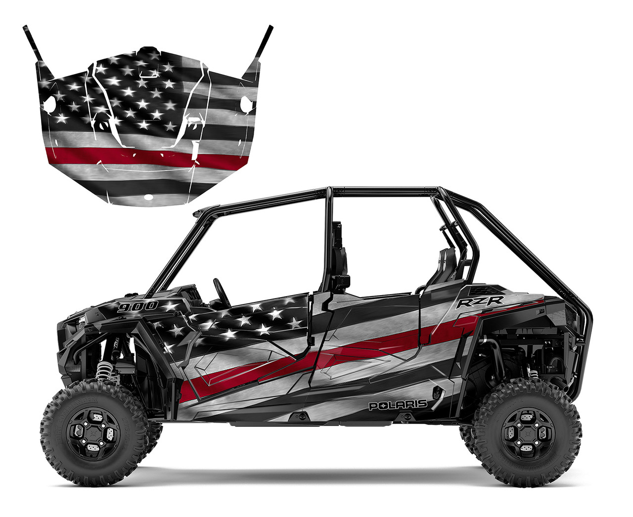 RZR xp4 900 4-seater graphics with The Thin Red Line Flag