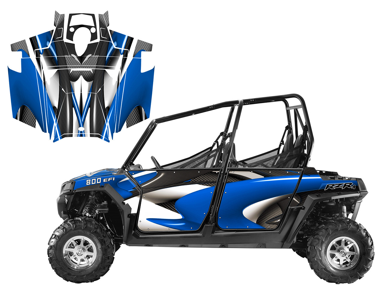 Polaris RZR4 800 wrap graphics for 2011 - 2014 design #1533