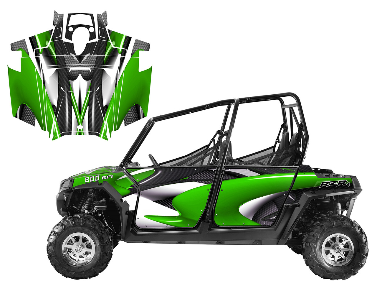 Polaris RZR4 800 wrap graphics for 2011 - 2014 design #1533