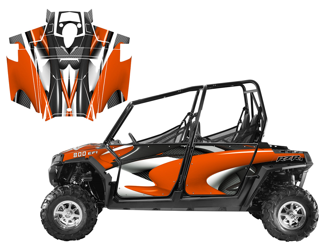 Polaris RZR4 800 wrap graphics for 2011 - 2014 design #1533
