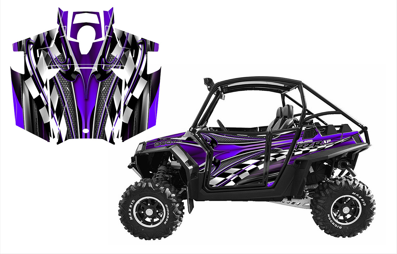 2011 - 2014 Polaris RZR 900xp side x side graphics design #2500 purple