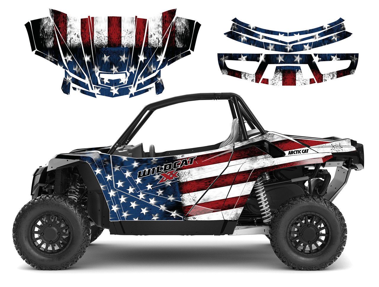 2018-2022 Textron Wildcat XX 1000 Distressed American Flag