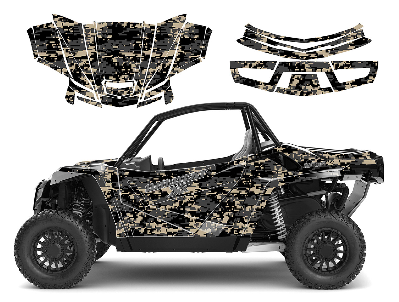 2022 Wildcat XX offroad graphics wrap kit with digital camo design