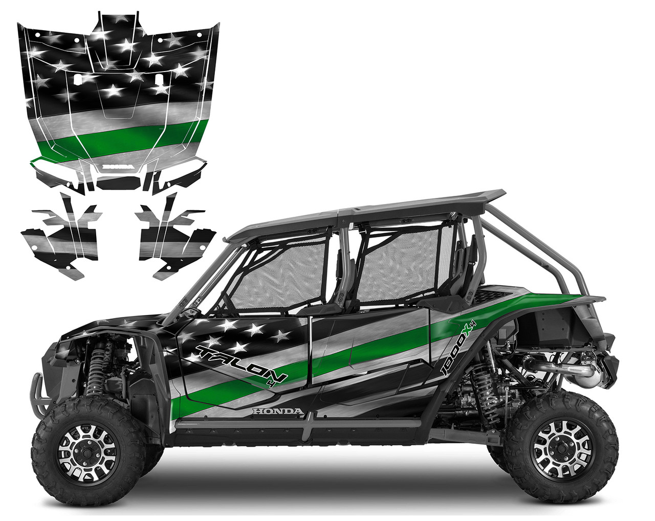 The Thin Green Line Flag wrap graphics for Honda Talon 4