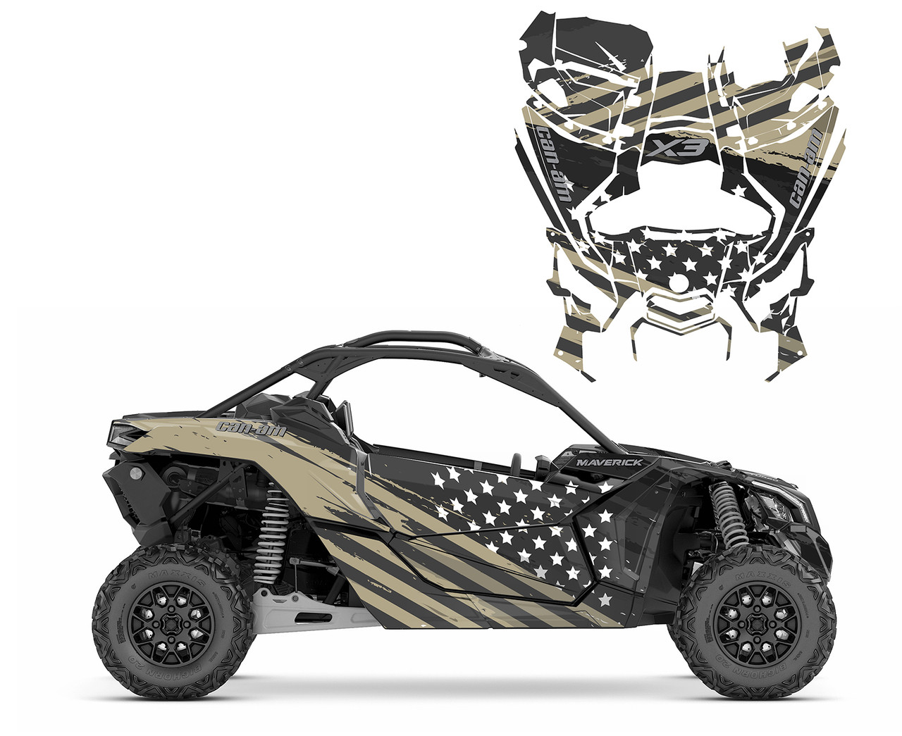 Maverick X3 Desert Tan American Flag #9055