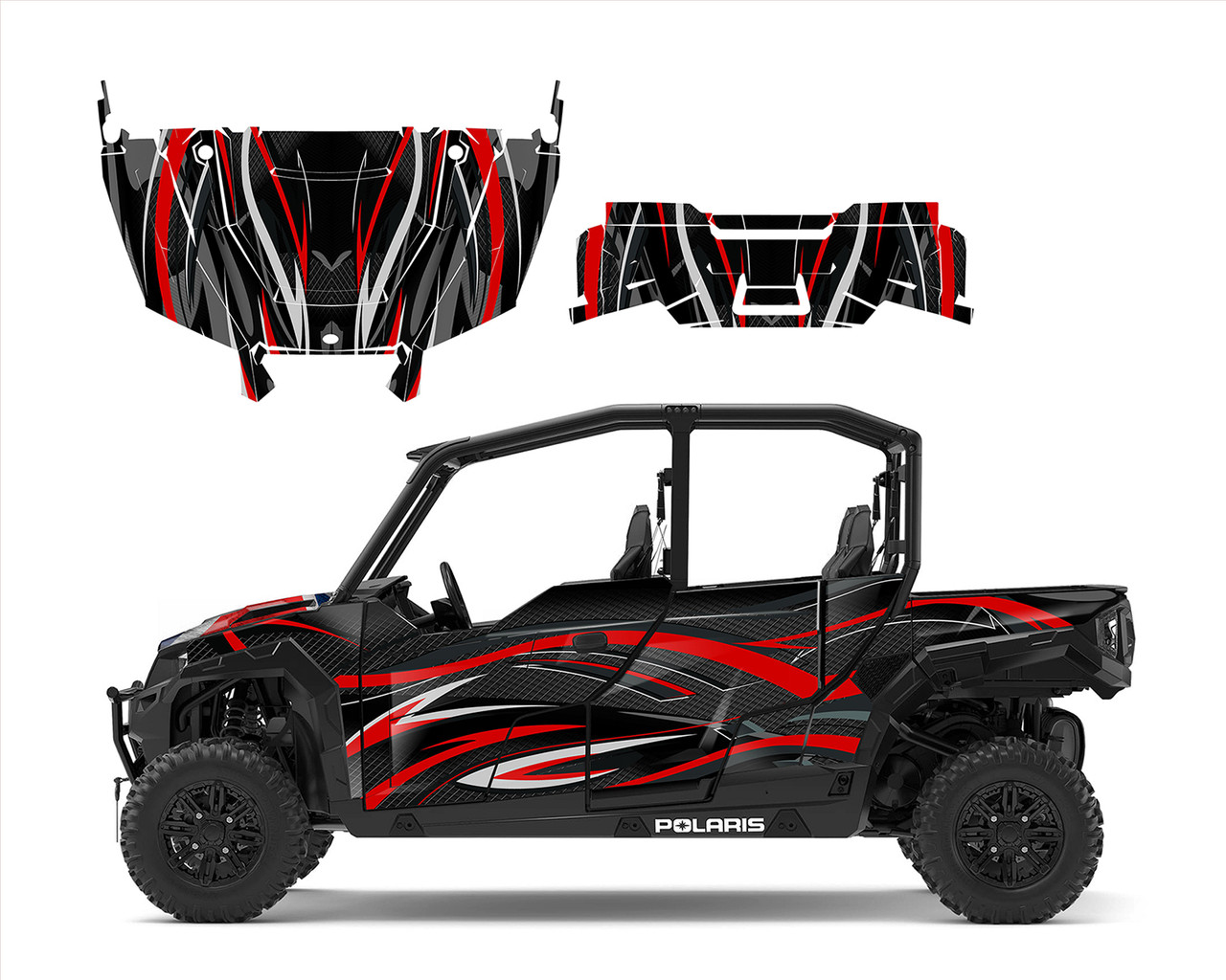 Polaris GENERAL XP 4 1000, Delux and Premium graphics decal kit design V1001