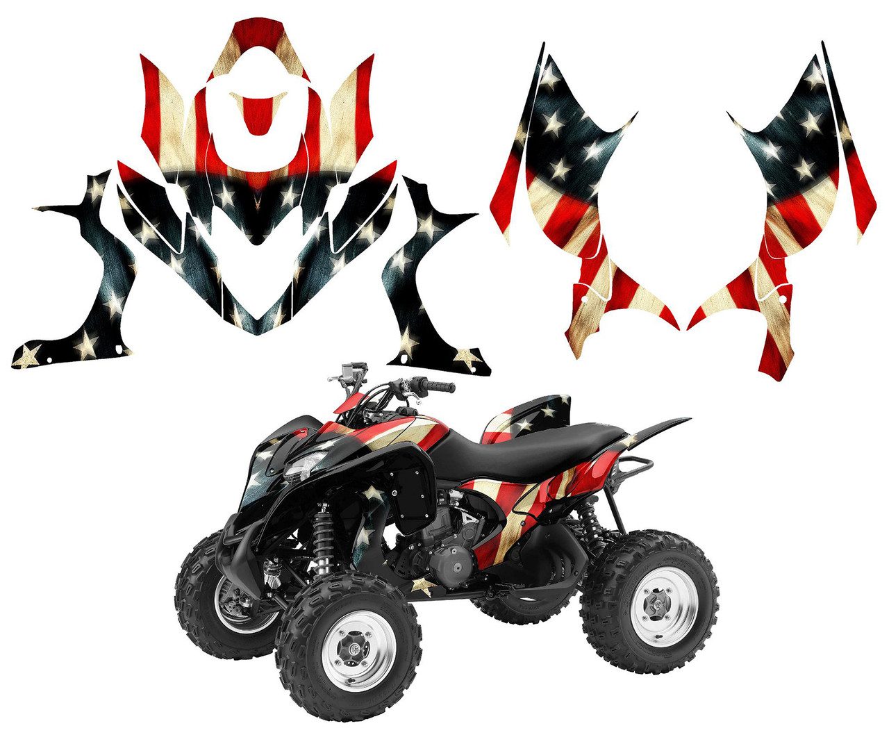 Tattered American Flag graphics for Honda TRX700xx quad