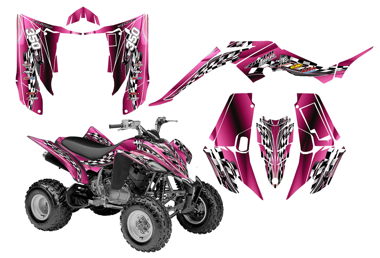 Yamaha 350 Raptor ATV Flow Graphic Kit Pink