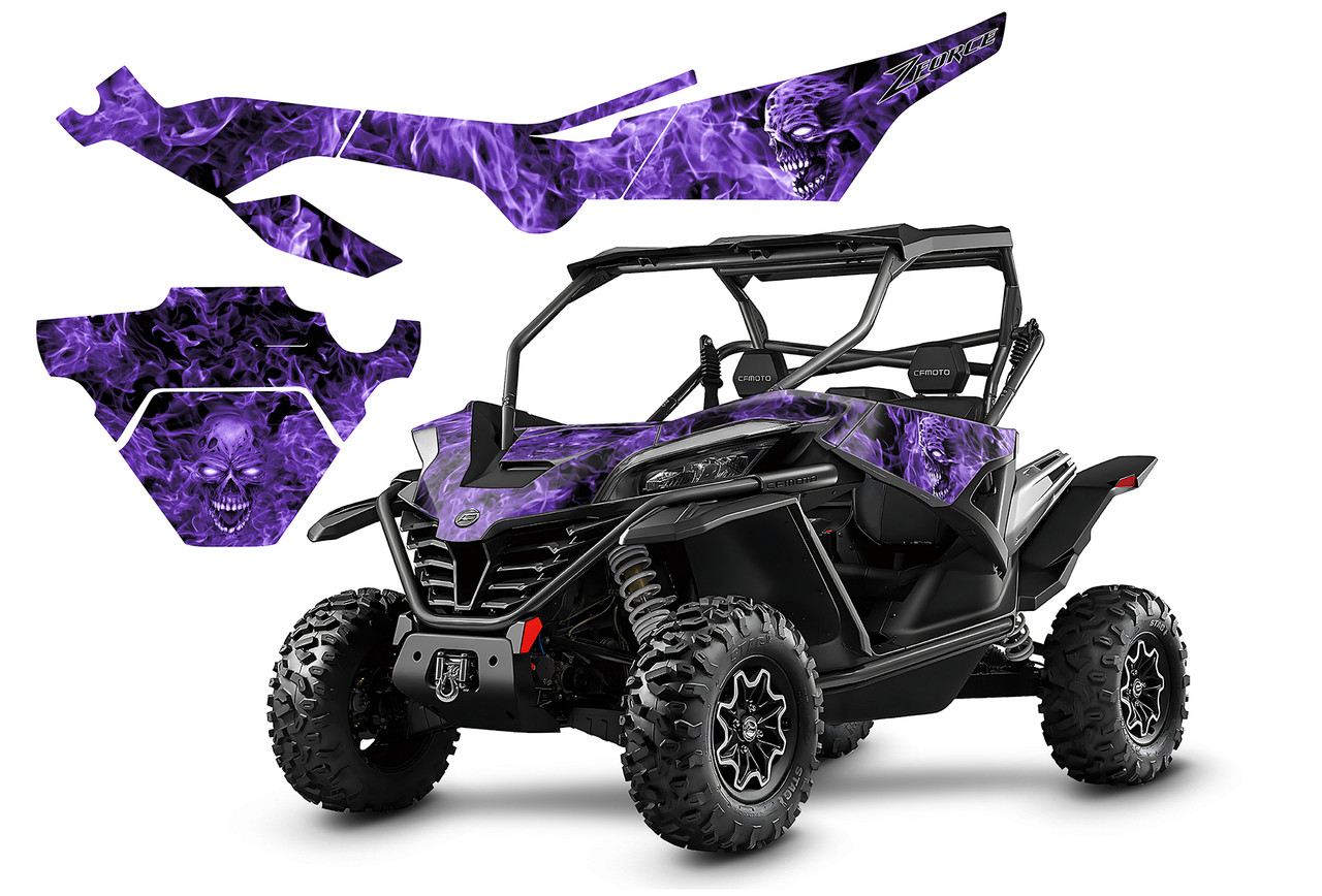 2020-2022 CFMOTO Zforce graphics wrap kit Purple Zombie Skull