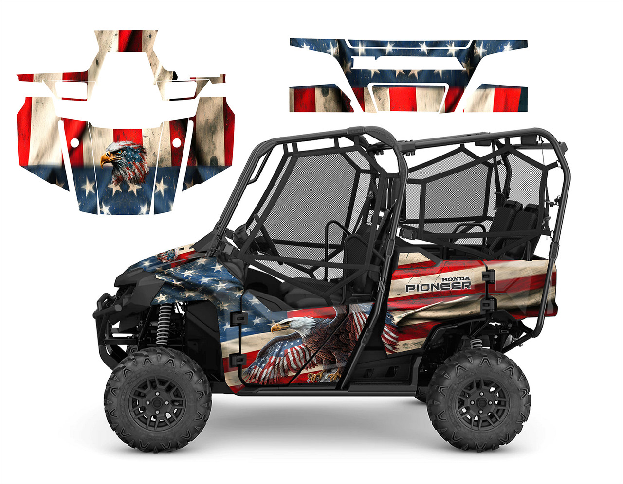 2016-2022 Honda Pioneer 700-4 graphic decal kit with Soaring Eagle