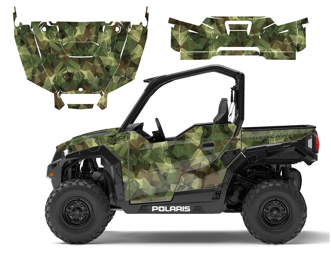 Polaris General 1000 XP Poly Green Camo graphics decal kit design 1909