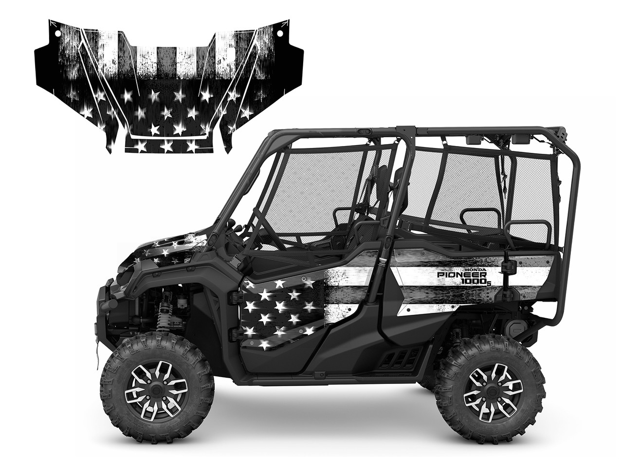 Honda Pioneer 1000-5 Limited Deluxe 2016-19 Distressed Flag 9105