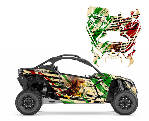 Maverick X3 U.S. and Mexico Flag #9161 - All Motor Graphics