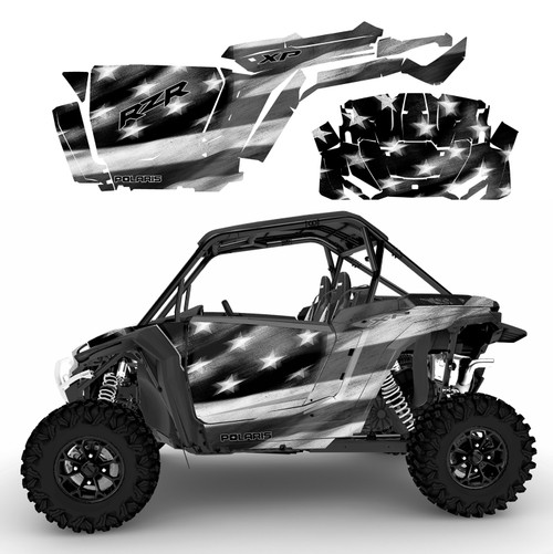 2024 - 2025 RZR-1000 XP Distressed Flag graphic decal kit