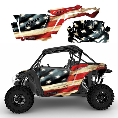 2024 - 2025 RZR-1000 XP Tattered Flag graphic decal kit