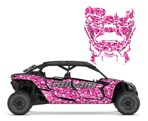 Can am X3 Max Pink Bape Bathing Camo graphic wrap kit