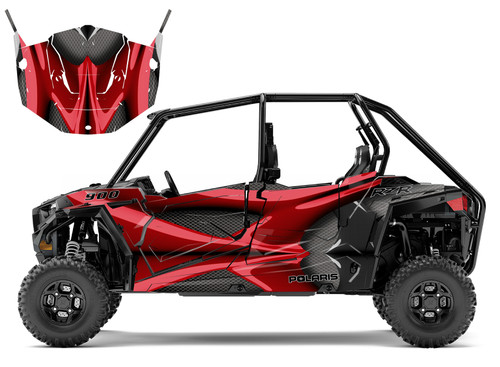 2015-2018 RZR 4XP 900 graphics decal kit design #1300 Red