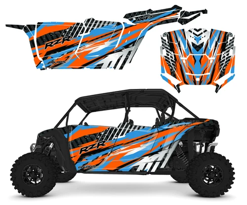2024 -2025 RZR4 1000XP  Graphics design V3001 orange blue
