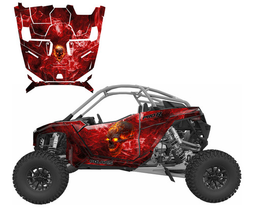 2026 RZR PRO S, R, XP Inferno Skull graphics decal skin kit