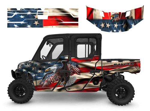 2025 Ranger Crew Cab Flag with Soaring Eagle graphic decal kit 2025 Ranger Crew Cab Flag with Soaring Eagle graphic decal kit