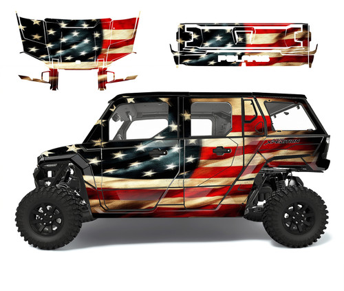 Polaris Xpedition 5 Tattered Flag graphics decal kit Polaris Xpedition 5 Tattered Flag graphics decal kit