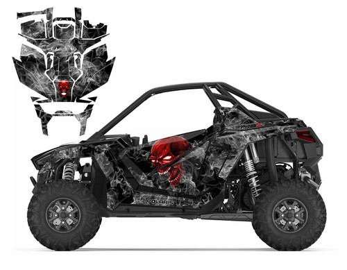 Polaris RZR Pro R Red Skull graphics wrap kit Polaris RZR Pro R Red Skull graphics wrap kit
