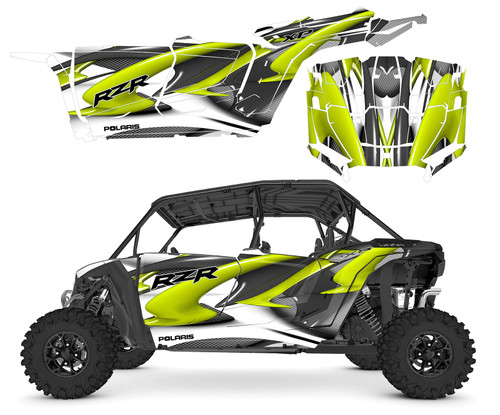 2024 -2025 RZR4 1000XP graphic wrap kit 1533 lime green 2024 -2025 RZR4 1000XP graphic wrap kit 1533 lime green