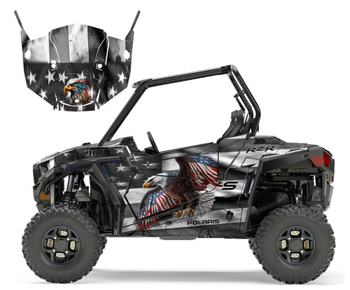 2015-2018 Polaris RZR 800 graphics wrap kit Flag with Soaring Eagle 7501
