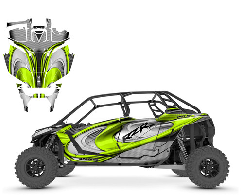 2020-23 RZR4 PRO-R PRO XP 4-seater Design 3715 Neon Lime