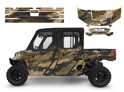 2019–2025 Polaris Ranger Crew XP 1000 Brushland Hunting Camo Graphics Kit