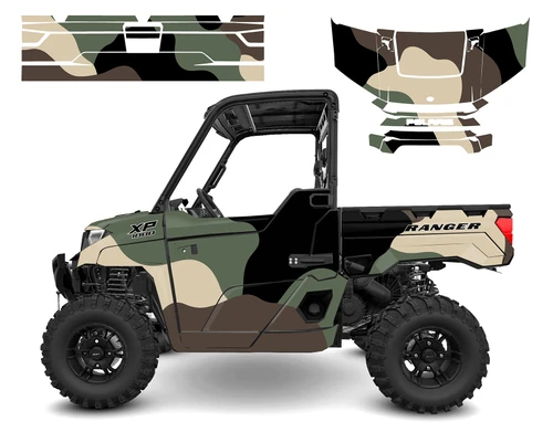 Polaris Ranger 1000 XP 2018-2025 M81 Woodland Camo graphics decal kit