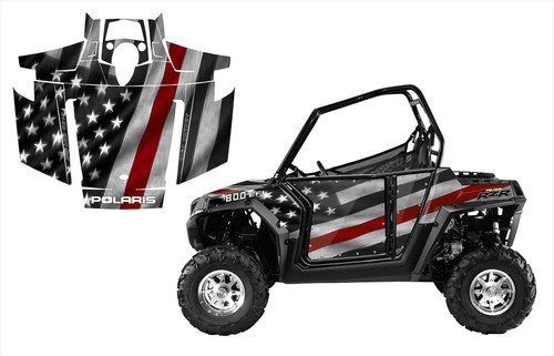 2007-2010 Polaris RZR 800 with Thin Red Line wrap graphics kit