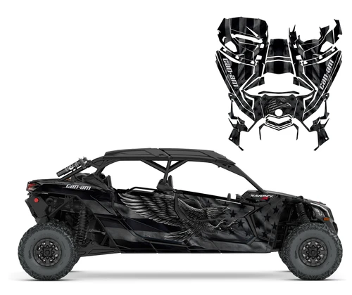 Can am Maverick X3 Max Black Eagle Tactical Flag graphics wrap kit