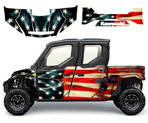 Kawasaki Ridge Crew RIDGE4-TATTERED Flag  24 mil graphic wrap kit