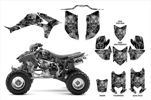 Honda TRX450R custom graphics with Maier, Fourwerx and Quadtech hoods