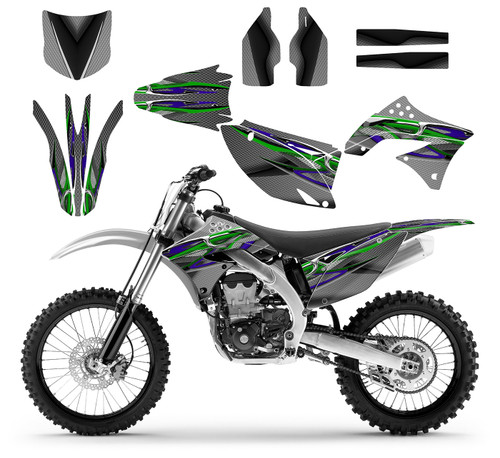 KX450F graphic kit fits
 2009-2011 Kawasaki mx bikes